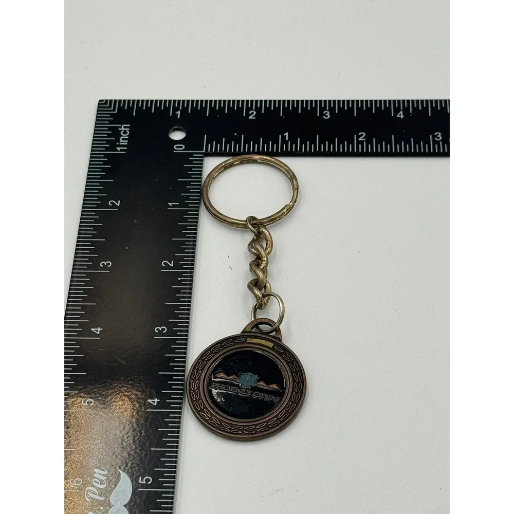 Vintage Phoenix Open Golf Tournament Keychain Bronze Thunderbird Logo‎ Souvenir